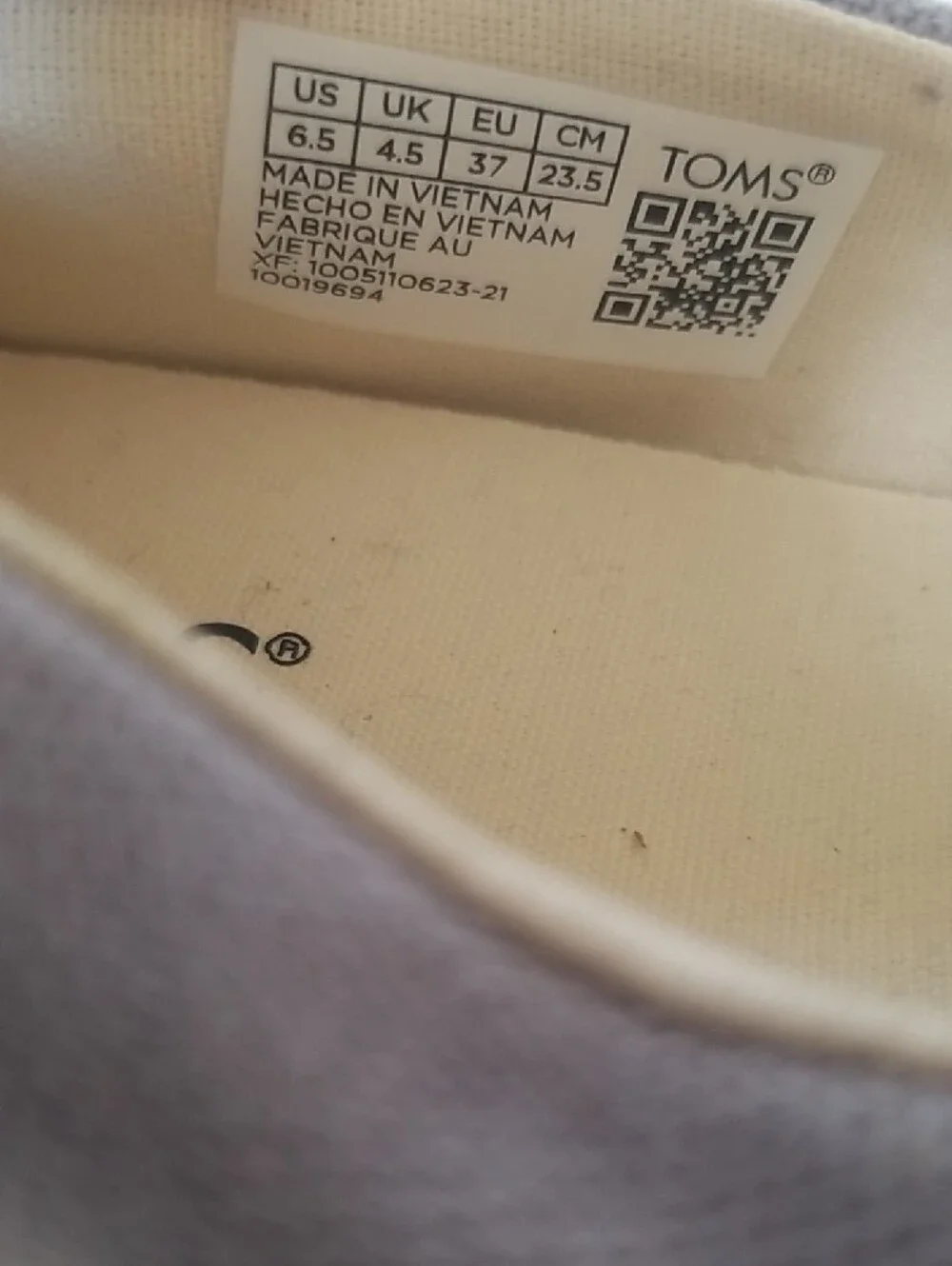 Toms Women's Slip-On Canvas Flats in Taupe Gray